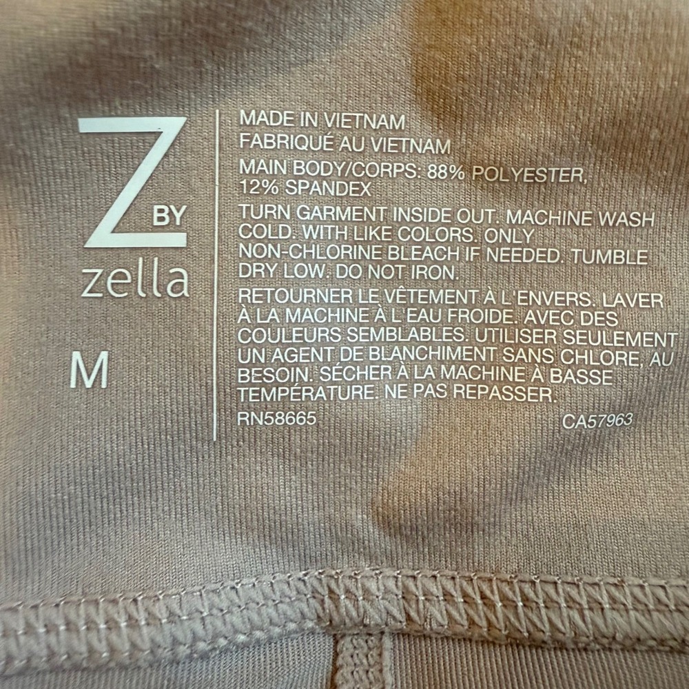 Z by Zella Womens Mauve Taupe High Waist Pocket 7/8 Leggings Size Medium RN58665 - Picture 3 of 7